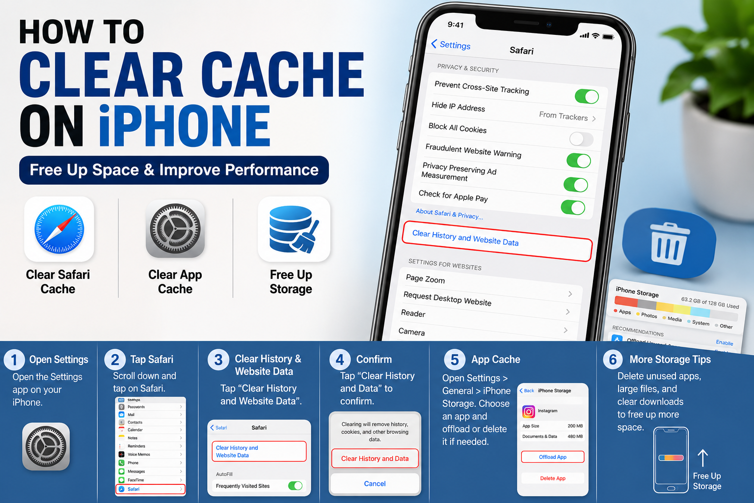 How to clear cache on iPhone and Safari