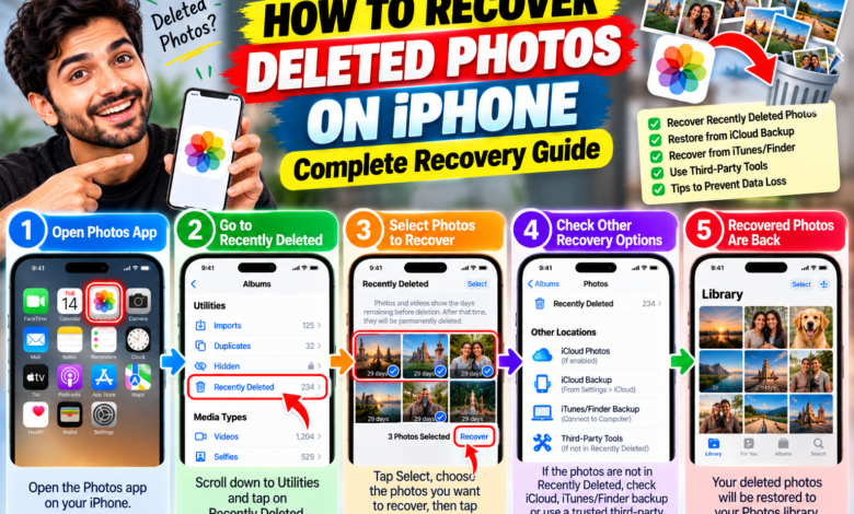 How to Recover Deleted Photos on iPhone (Complete Recovery Guide)