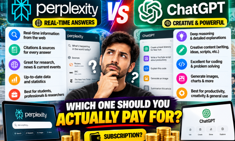 Side-by-side comparison of the Perplexity Vs ChatGPT interfaces